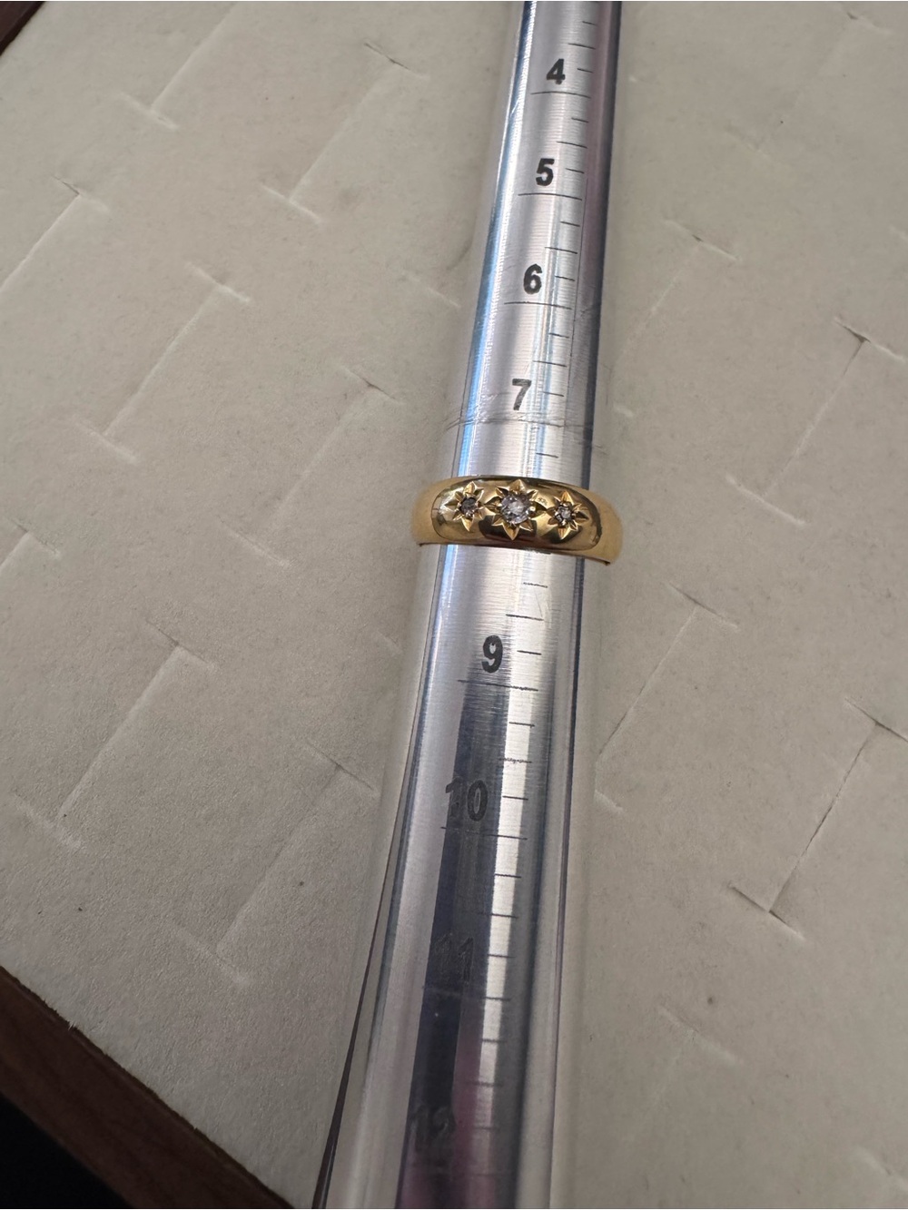 18k gold diamond starburst ring Chester assay 1899 size 8 - Picture 8 of 11